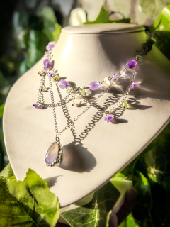 Náhrdelník „Fiora“ 🧚🏻💜 s fluoritem a ametystem